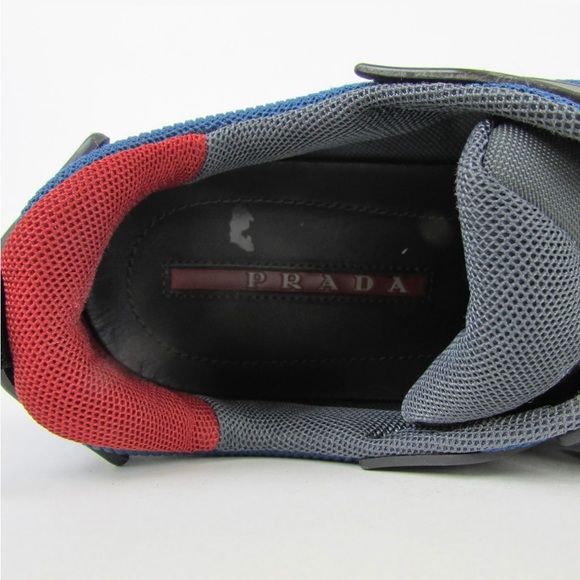 Prada Sport Tricolor Mesh and Rubber Lace-Up Sneakers. - Picture 4 of 6